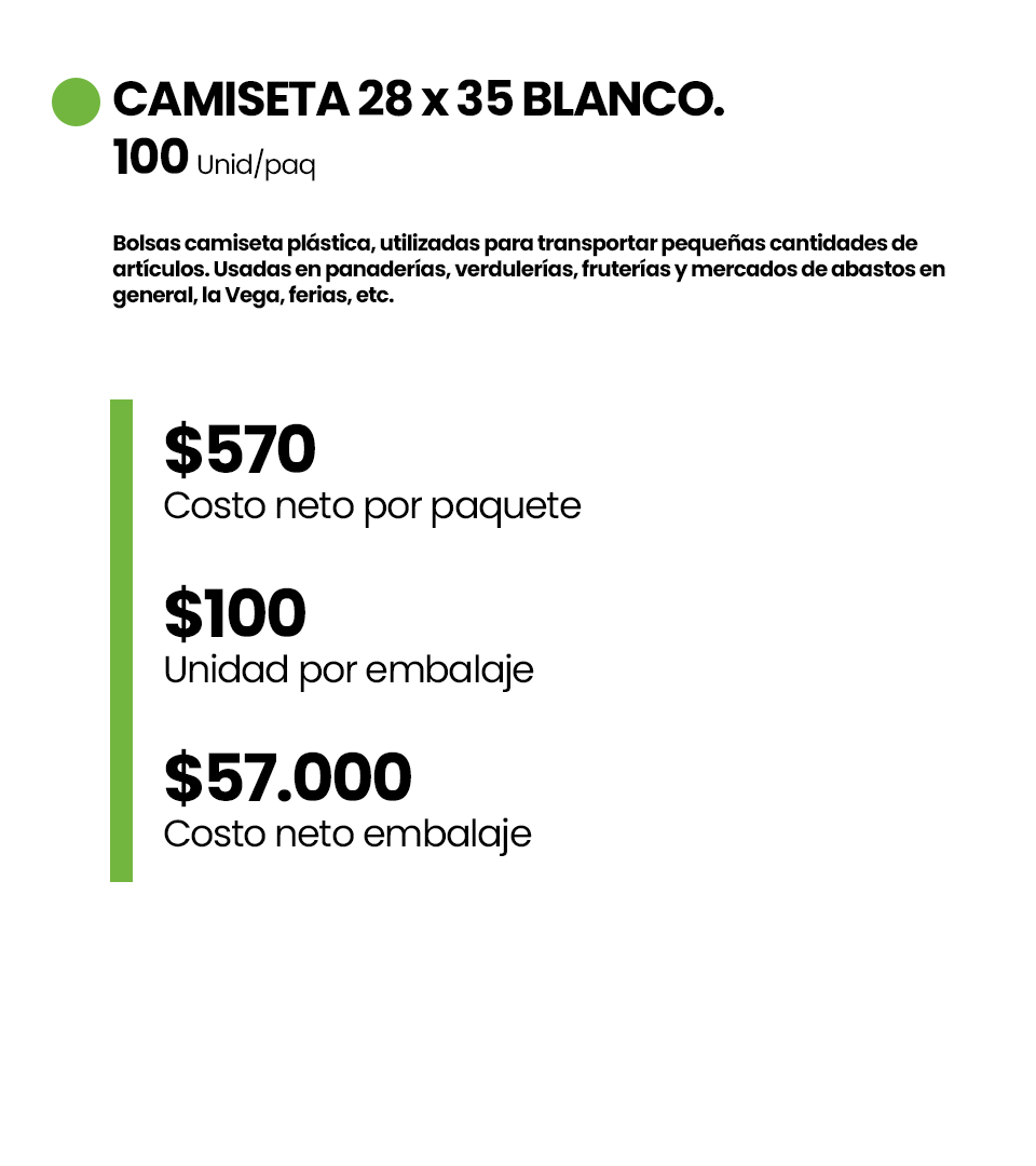 CAMISETA 28 x 35BLANCO