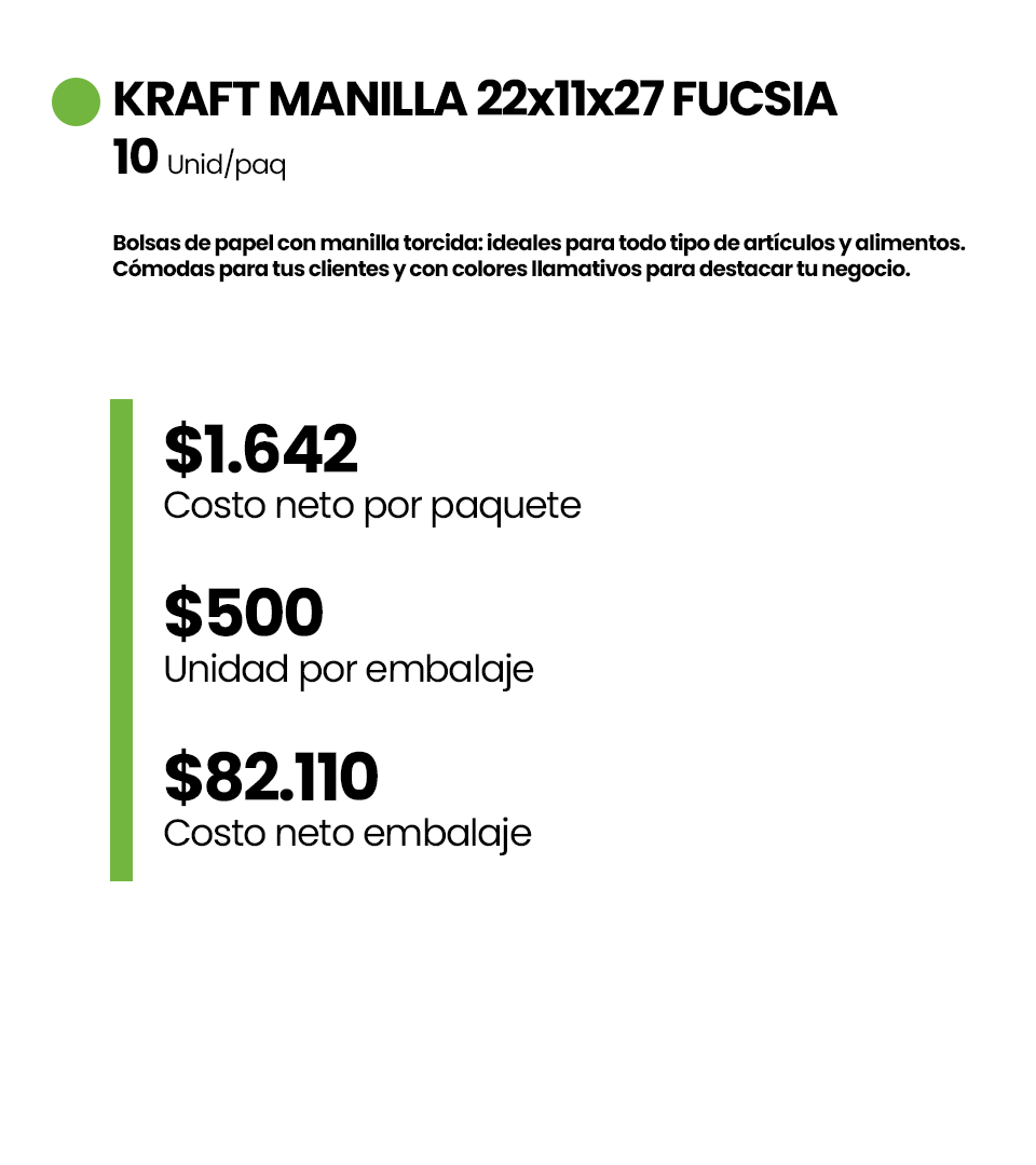 KRAFT MANILLA 22x11x27 FUCSIA