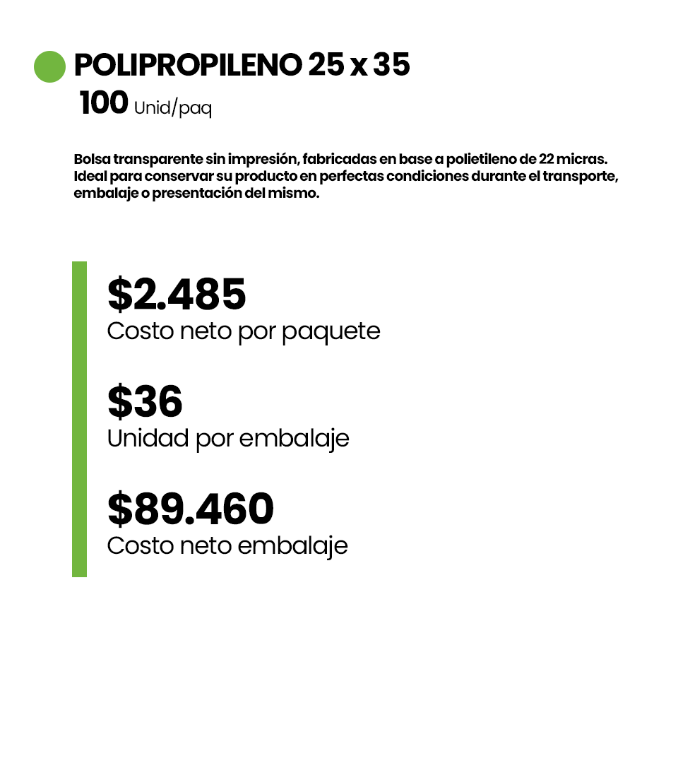 POLIPROPILENO  25 x 35