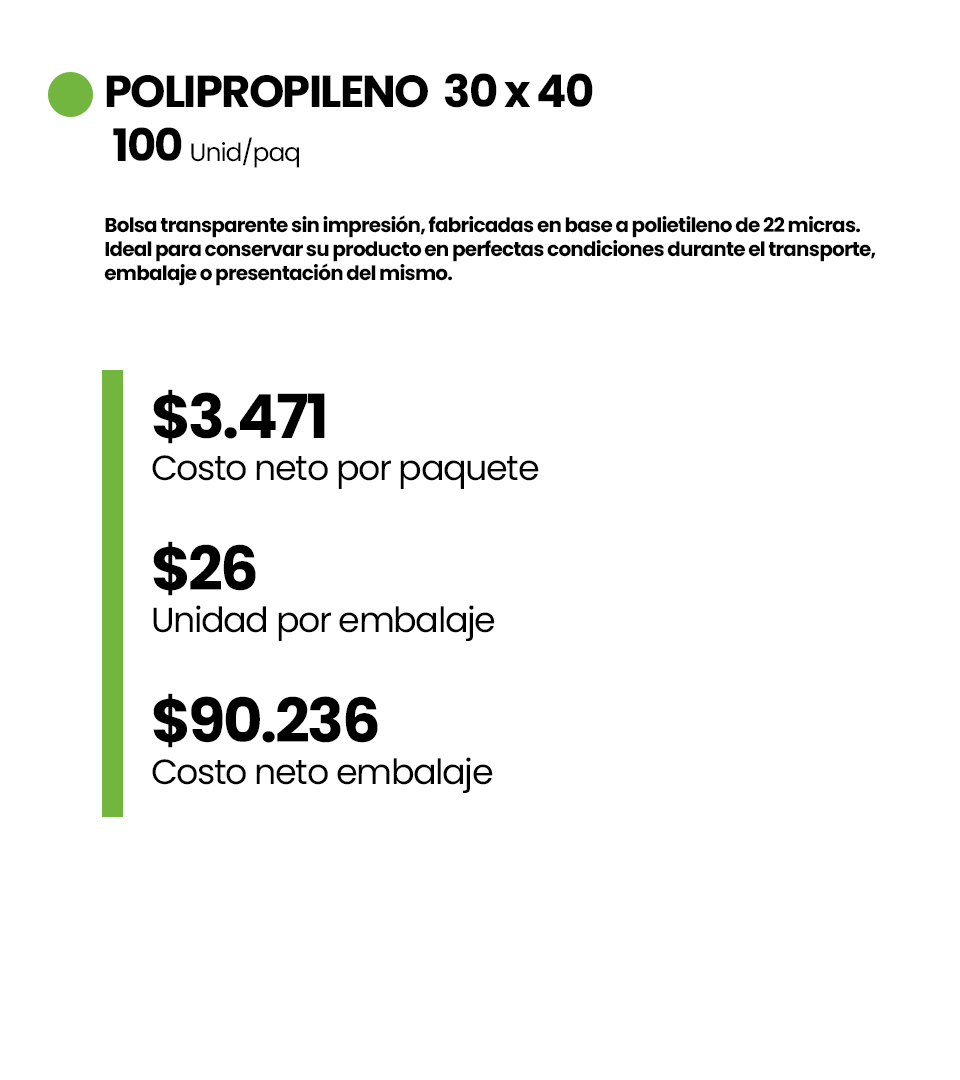 POLIPROPILENO  30 x 40