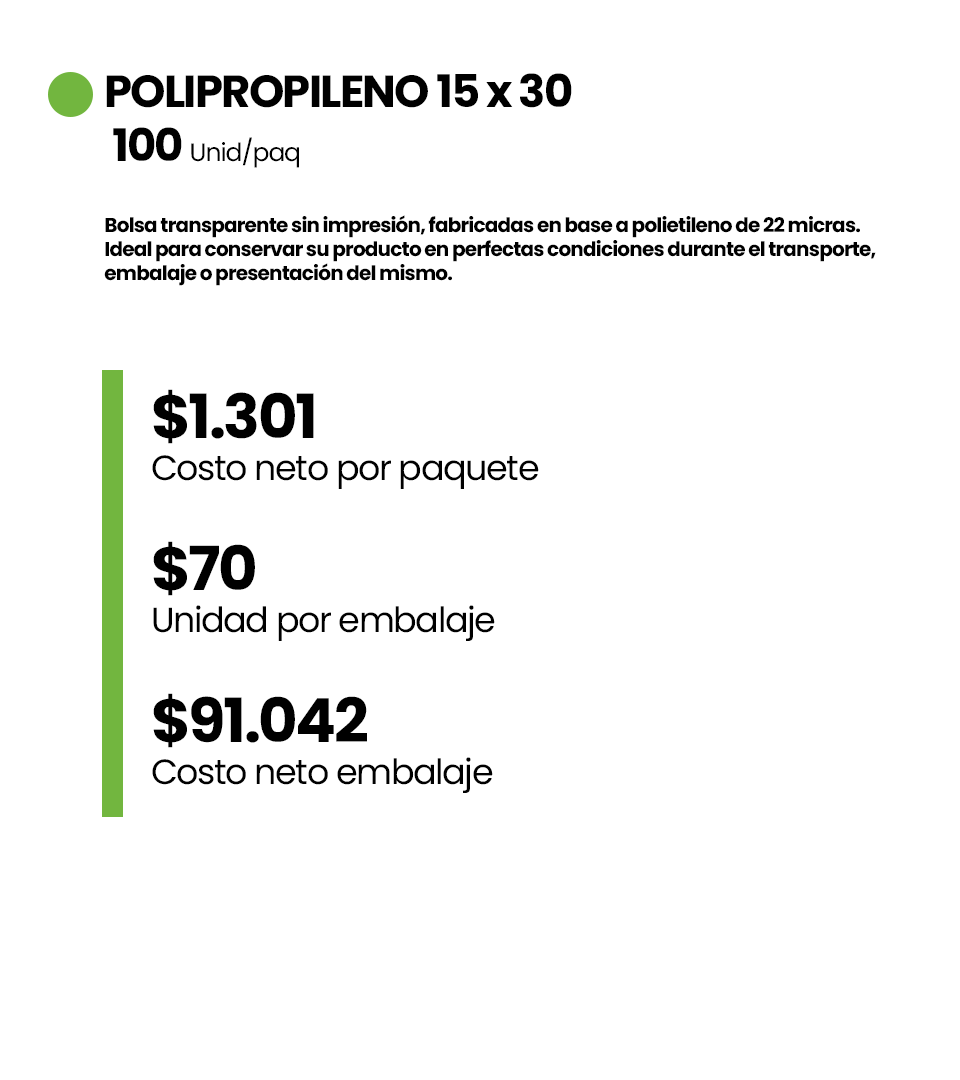 POLIPROPILENO 15 x 30